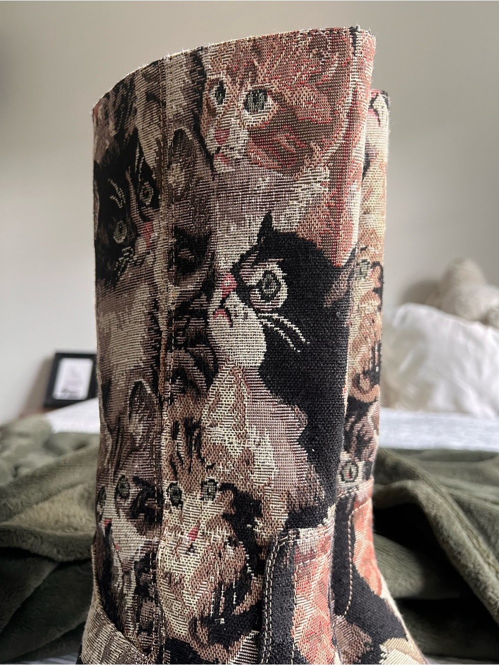 Jeffrey Campbell Cat Tapestry Mid-Calf Heeled Boots - Picture 3 of 8